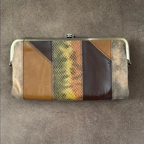 HOBO International Lauren Patchwork Clutch Wallet MOCHA MULTI - Picture 1 of 9